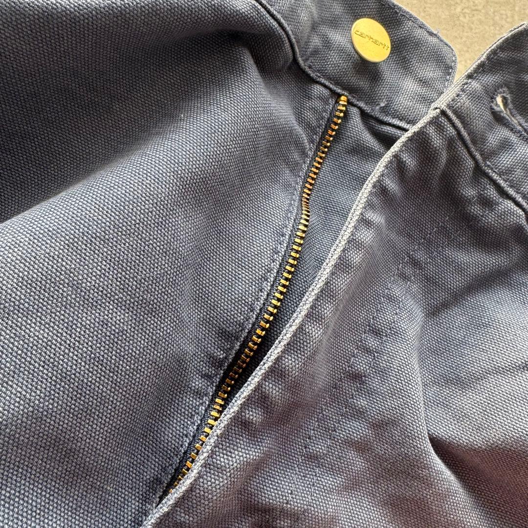 極美品 カーハート 肉厚 ダック ダブルニー w34 × L32 ブルーグレー