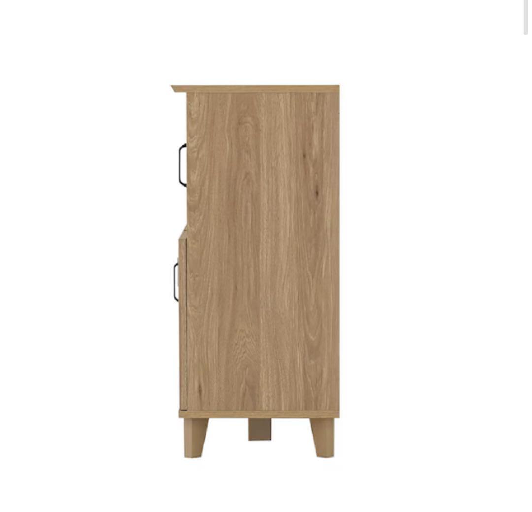 石目調ガラスの北欧風キッチンカウンター (幅90cm GN)