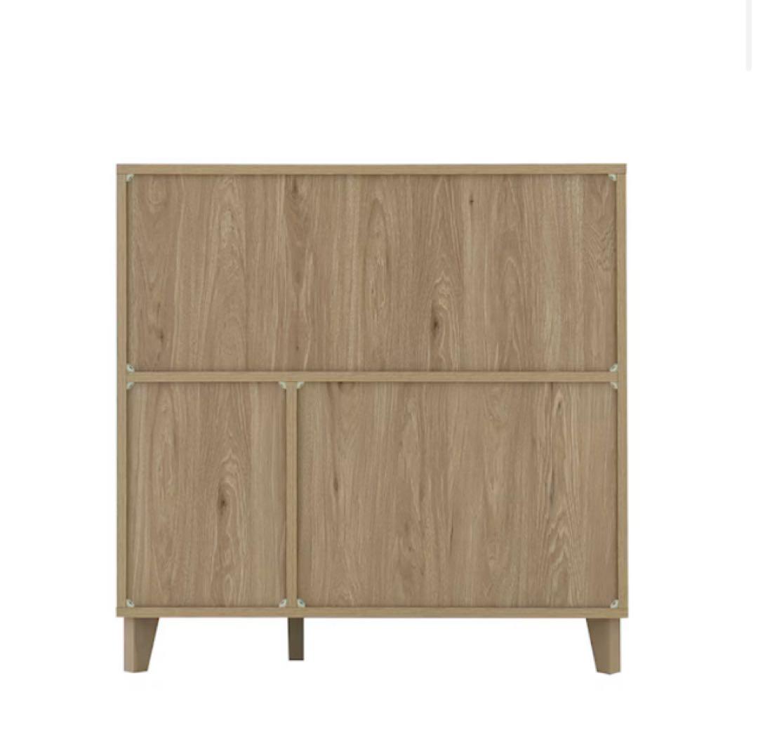 石目調ガラスの北欧風キッチンカウンター (幅90cm GN)