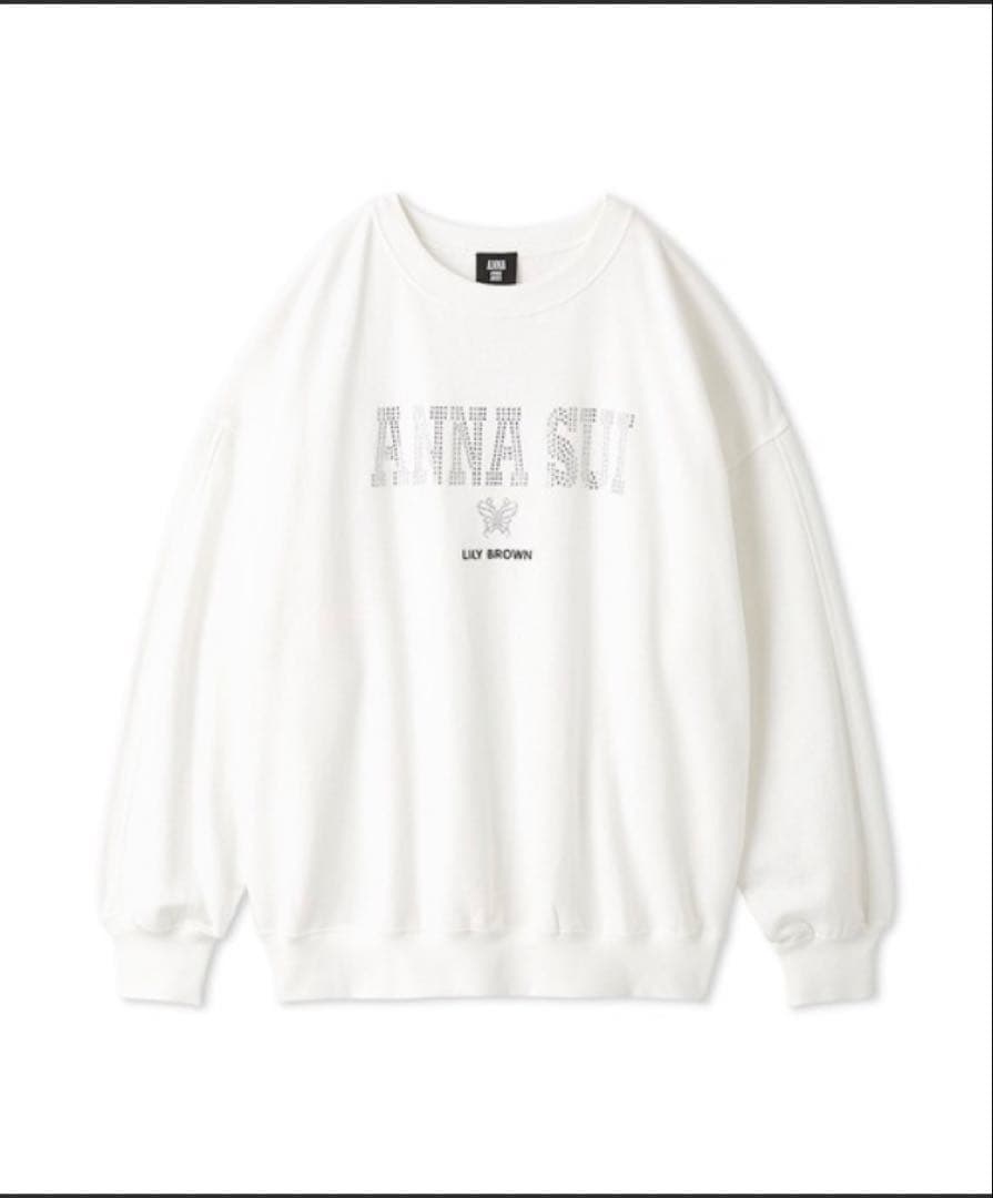 【新品】【美品】ヴィンテージライクスウェット ホワイト アナスイ リリーブラウン