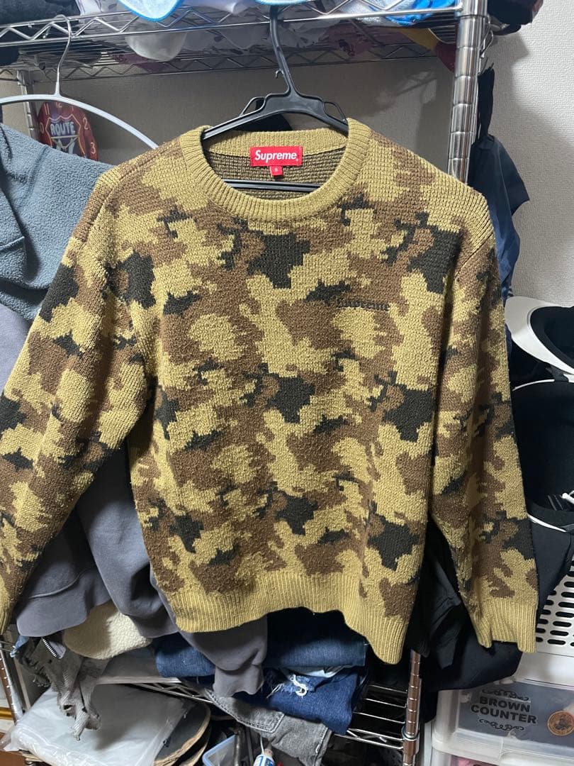 Supreme 迷彩ニットセーター S