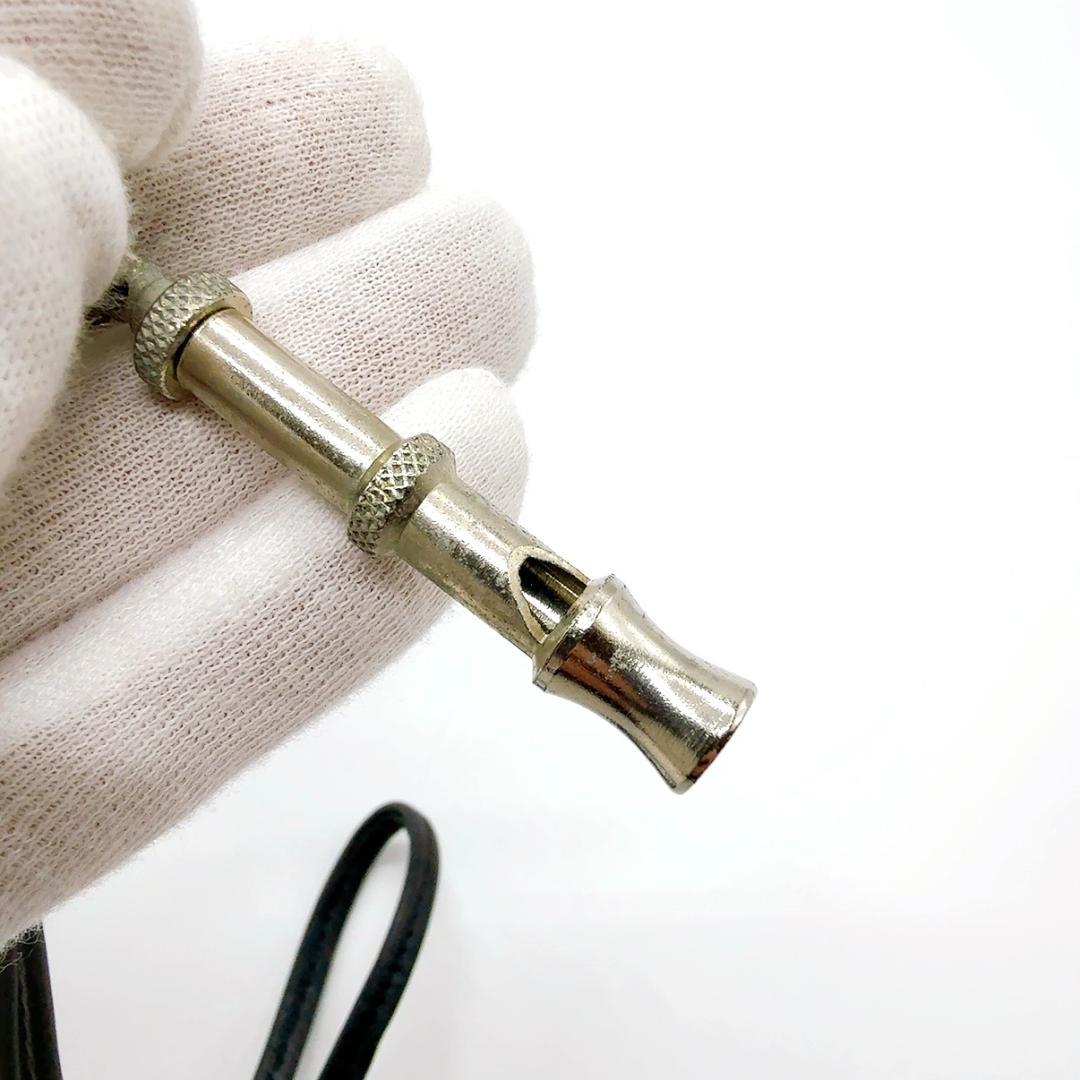 ◇エルメス◇レザー/シフレ/ホイッスル/シルバー/ブラック/ネックレス