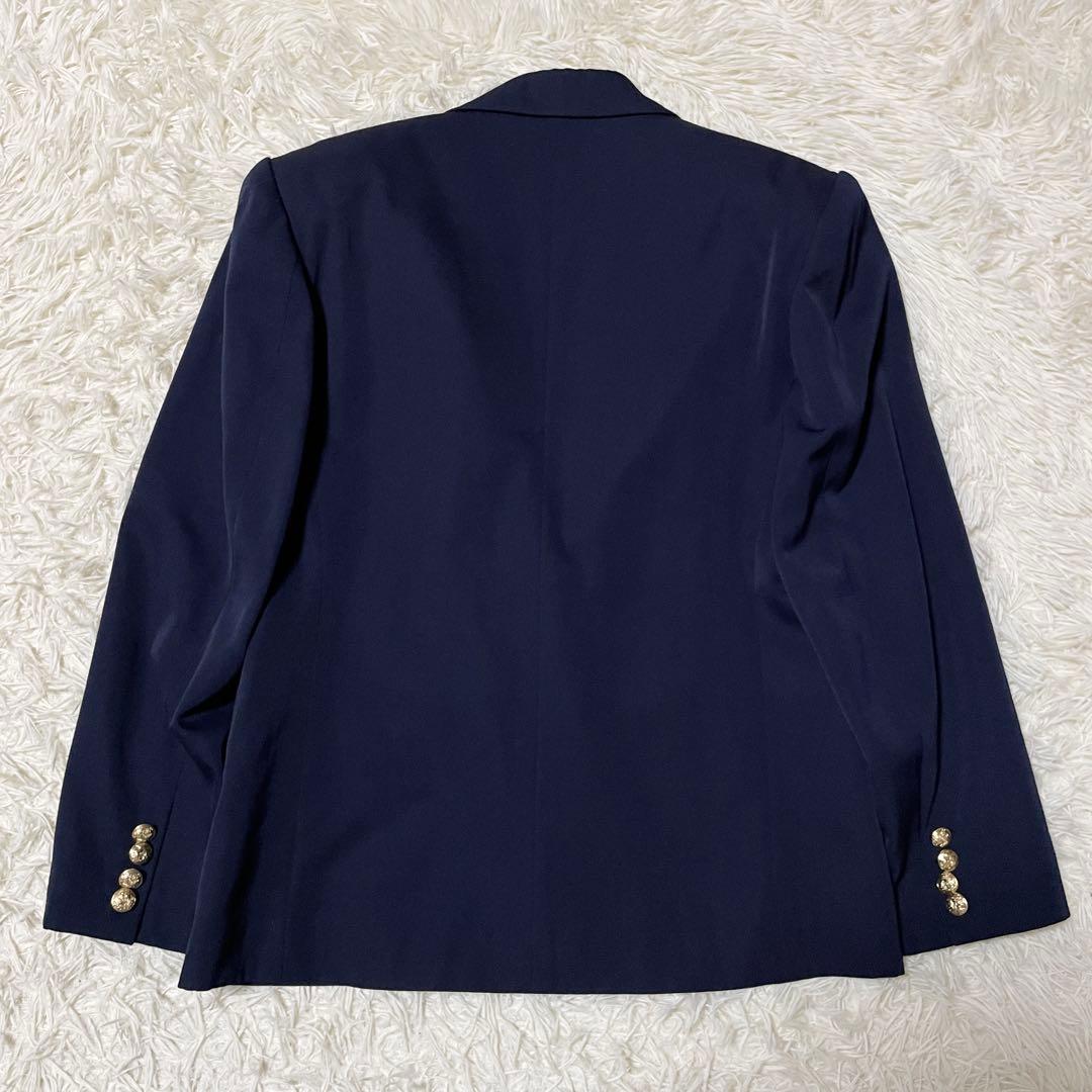 【美品】ラルフローレン 金ボタン 紺ブレ テーラードジャケット 肩パッド ダブル