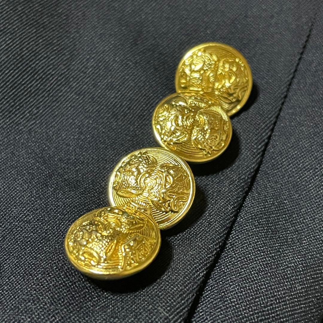 【美品】ラルフローレン 金ボタン 紺ブレ テーラードジャケット 肩パッド ダブル