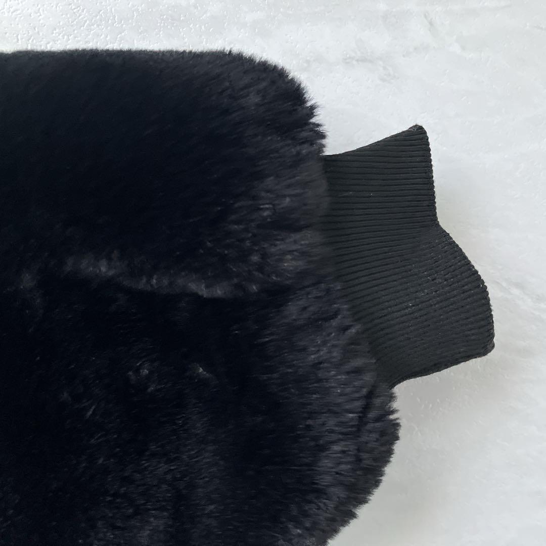 『REFLEM/レフレム』うさ耳BIGファーパーカー/ファーブルゾン ブラック