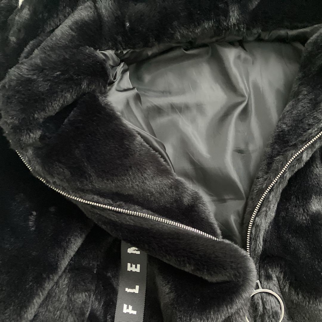 『REFLEM/レフレム』うさ耳BIGファーパーカー/ファーブルゾン ブラック