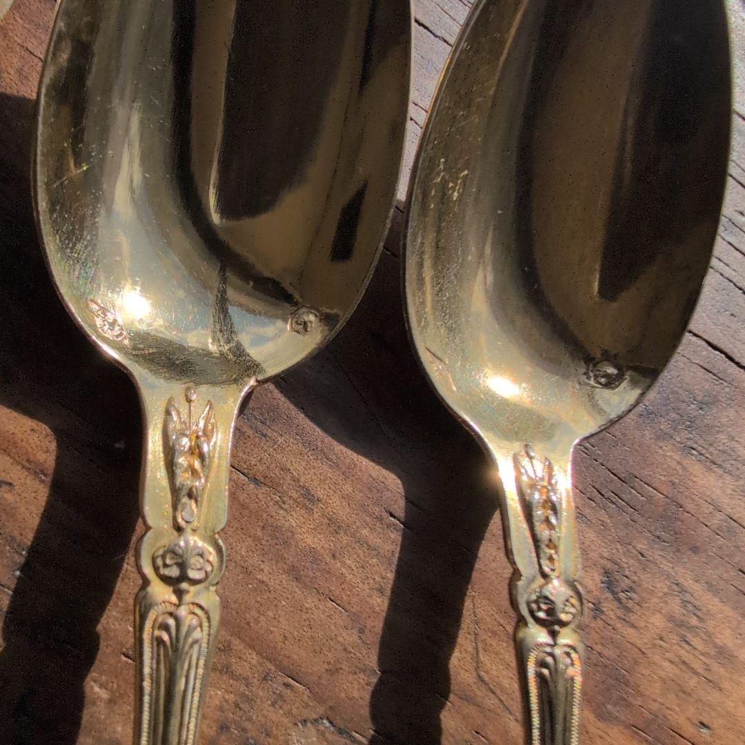 フランスアンティーク　純銀製　スプーン