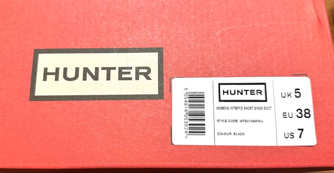 新品未使用 超人気HUNTER ハンター スノーブーツ 防寒 黒UK5 24cm