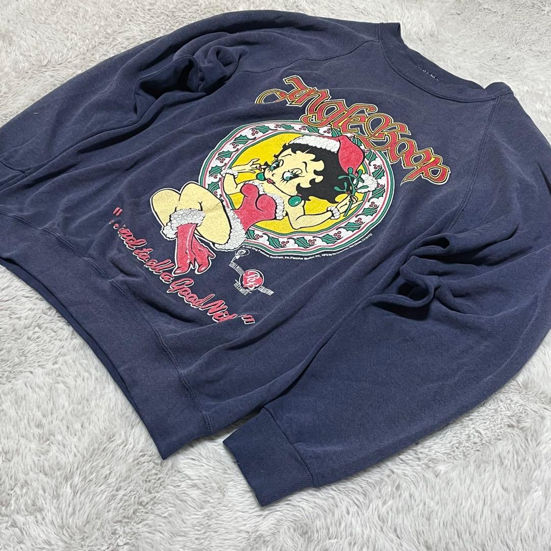 ベティーブープ　スウェット　90s USA製　両面プリント　サンフェード　M