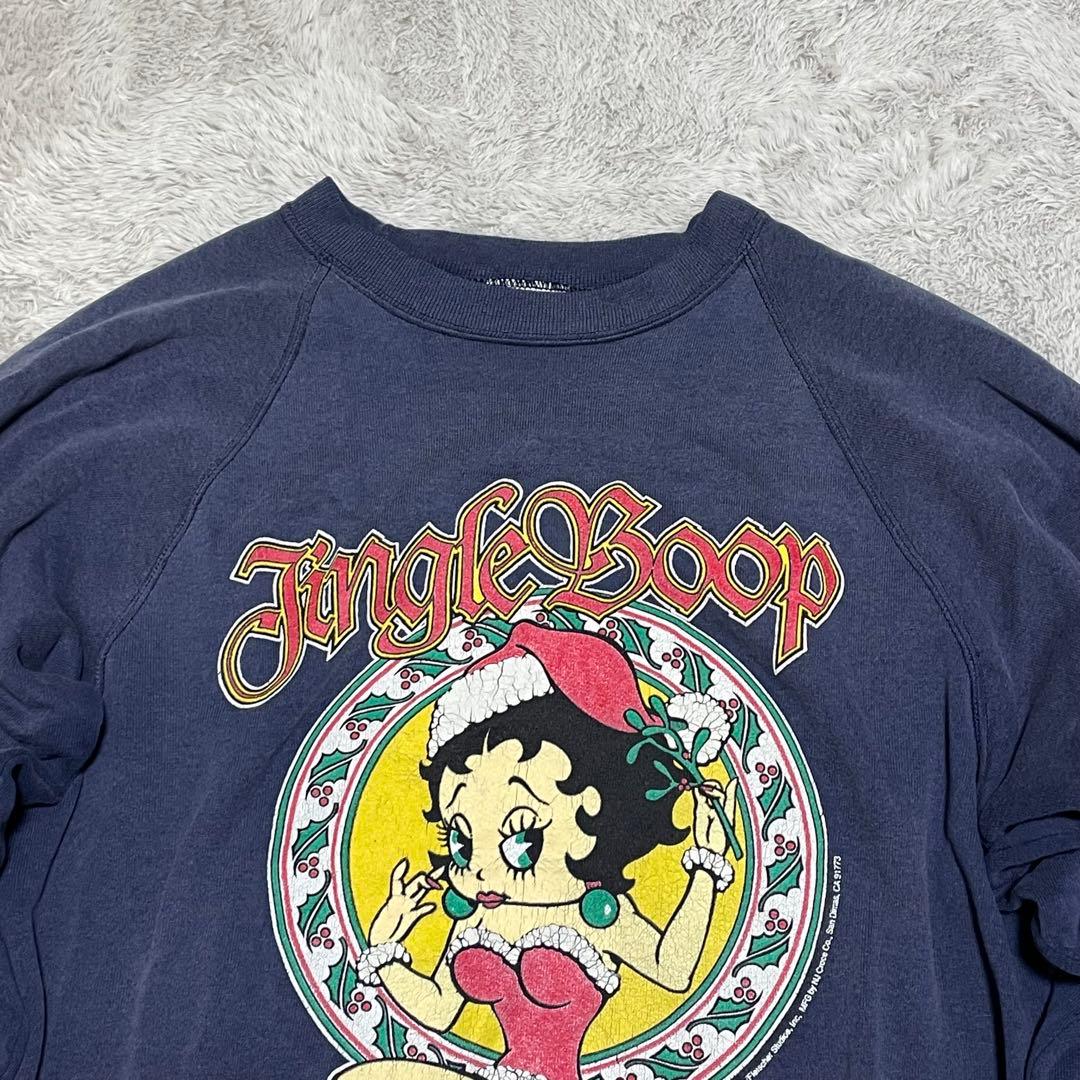 ベティーブープ　スウェット　90s USA製　両面プリント　サンフェード　M