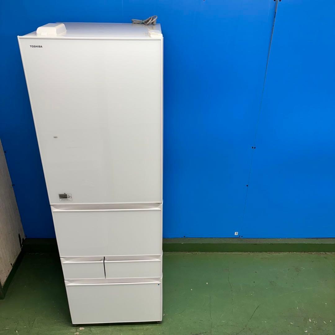 508 東芝 大型冷蔵庫 400L強 家庭用 小型 自動製氷 右開き 5ドア