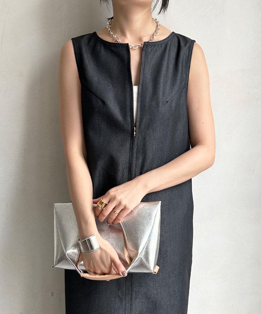 美品　DOUDOU　ドゥドゥ　JAPANデニム　タンクワンピース　ブラック　F