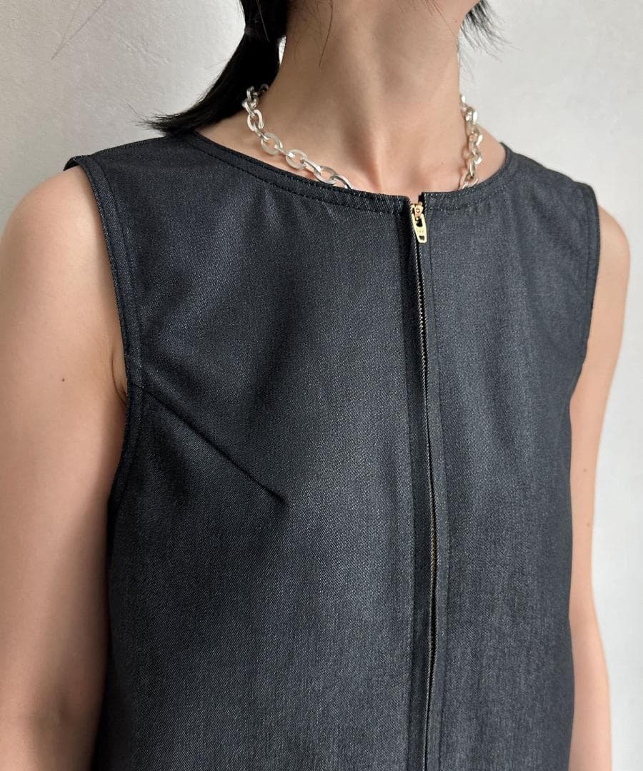美品　DOUDOU　ドゥドゥ　JAPANデニム　タンクワンピース　ブラック　F