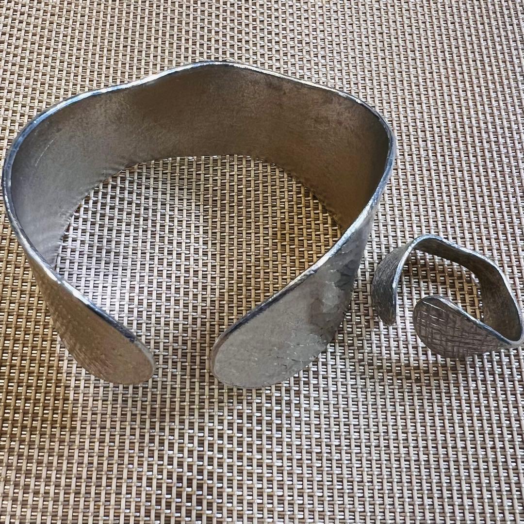 玉*菊様 即購入歓迎　元ミキモト錫作家　バングル　リングセット