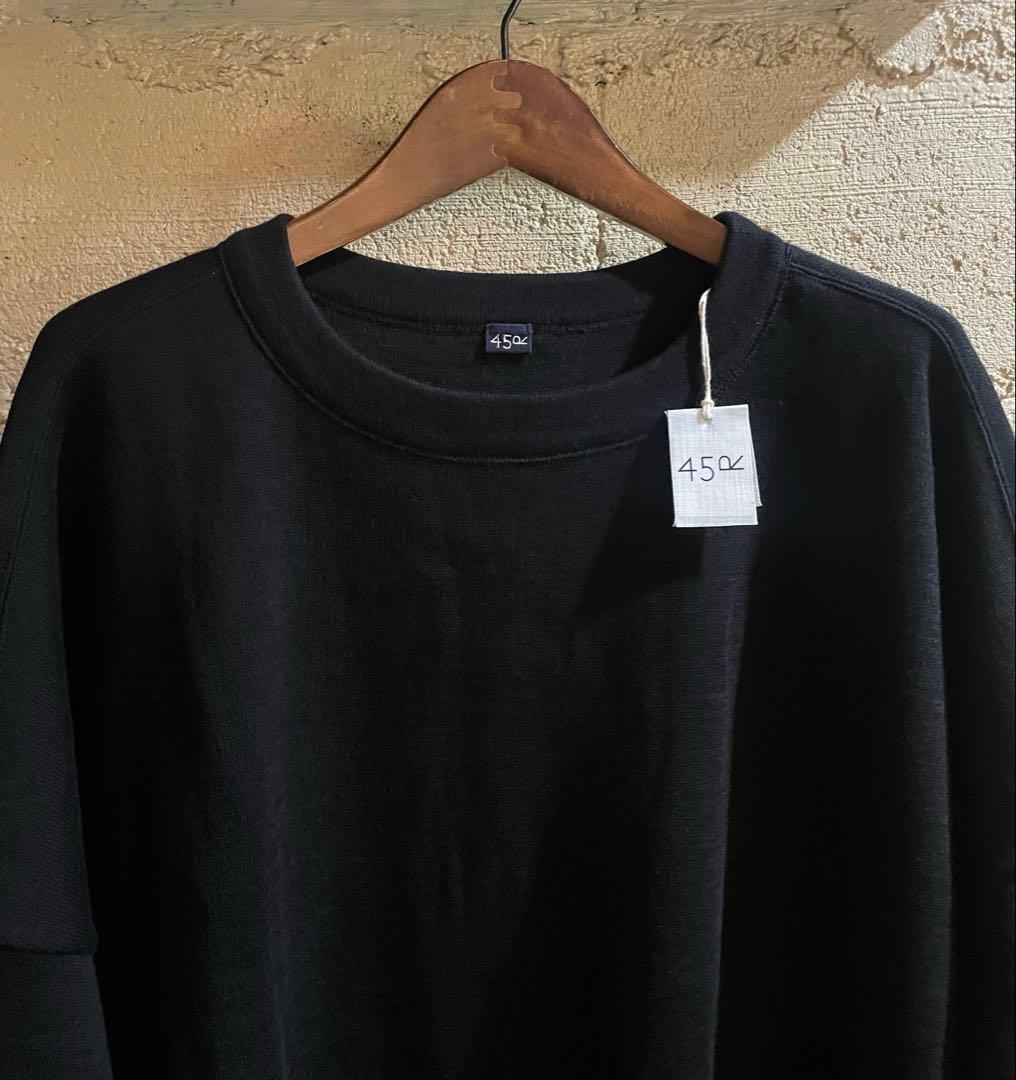 新品未使用45R 上質スムースのチュニック柔らかゆったり44000円黒完売品