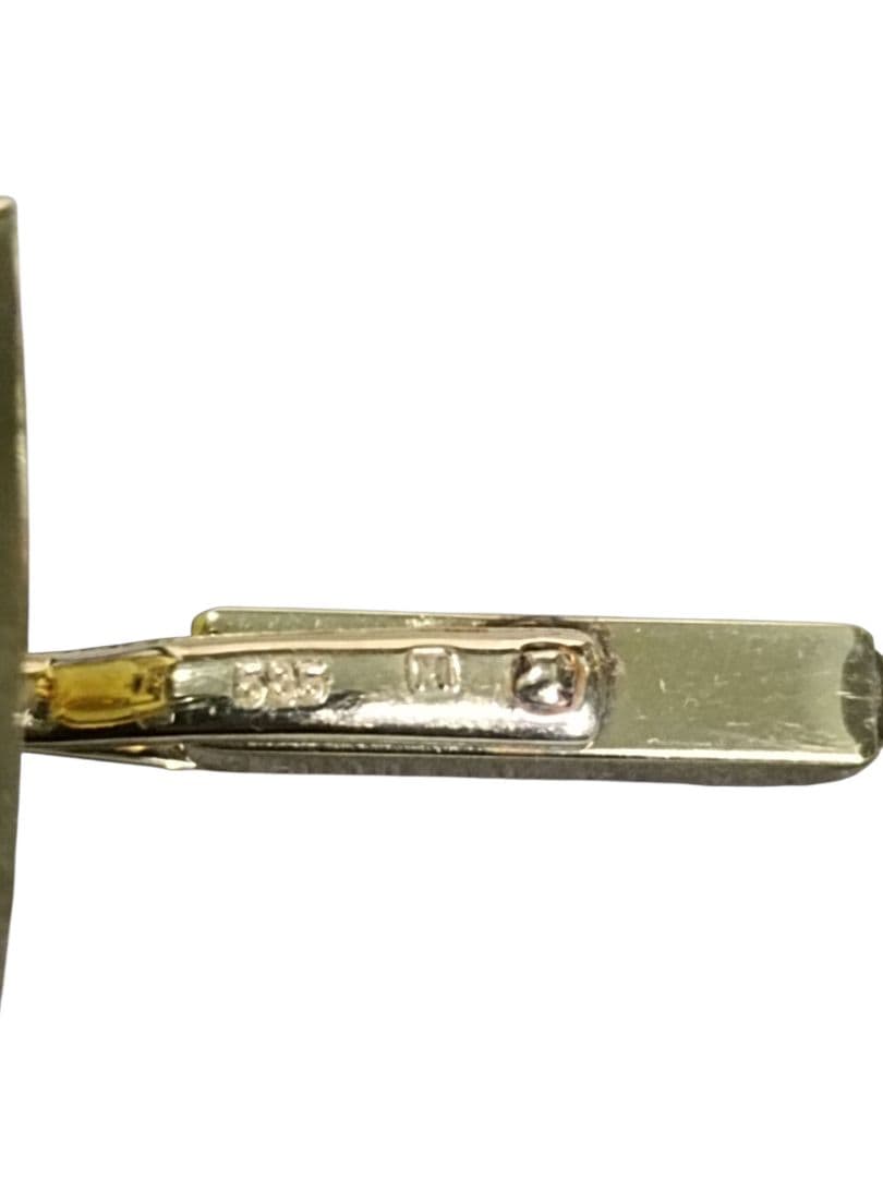 585 14金メッキ✨カフス ゴールドスウィヴル式 直線 スティック T字留め具