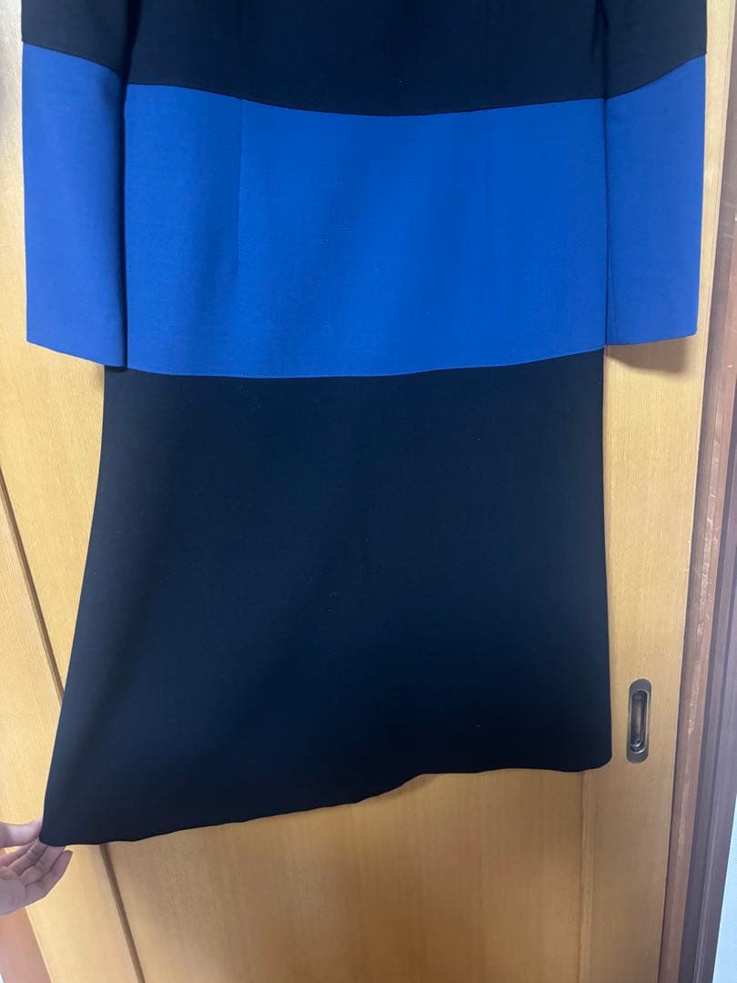 【極美品】JUN ASHIDA 長袖バイカラーワンピース M〜Lサイズ