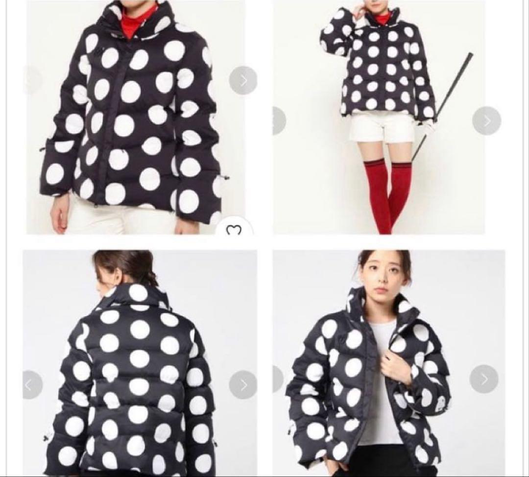 く*ま様 ⭐️美品⭐️マスターバニー ダウンジャケット ドット柄 水玉 モノトー