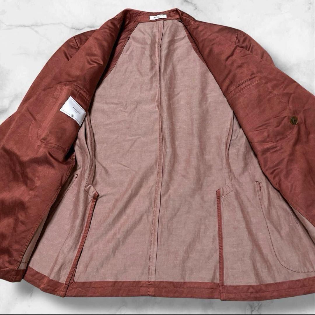 極美品● ボリオリ テーラードジャケット ダブル シルク コットン 50