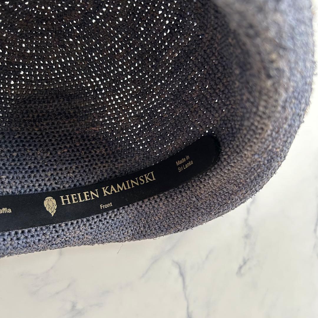 希少カラー ヘレンカミンスキー 麦わら帽子 ラフィア ブルー