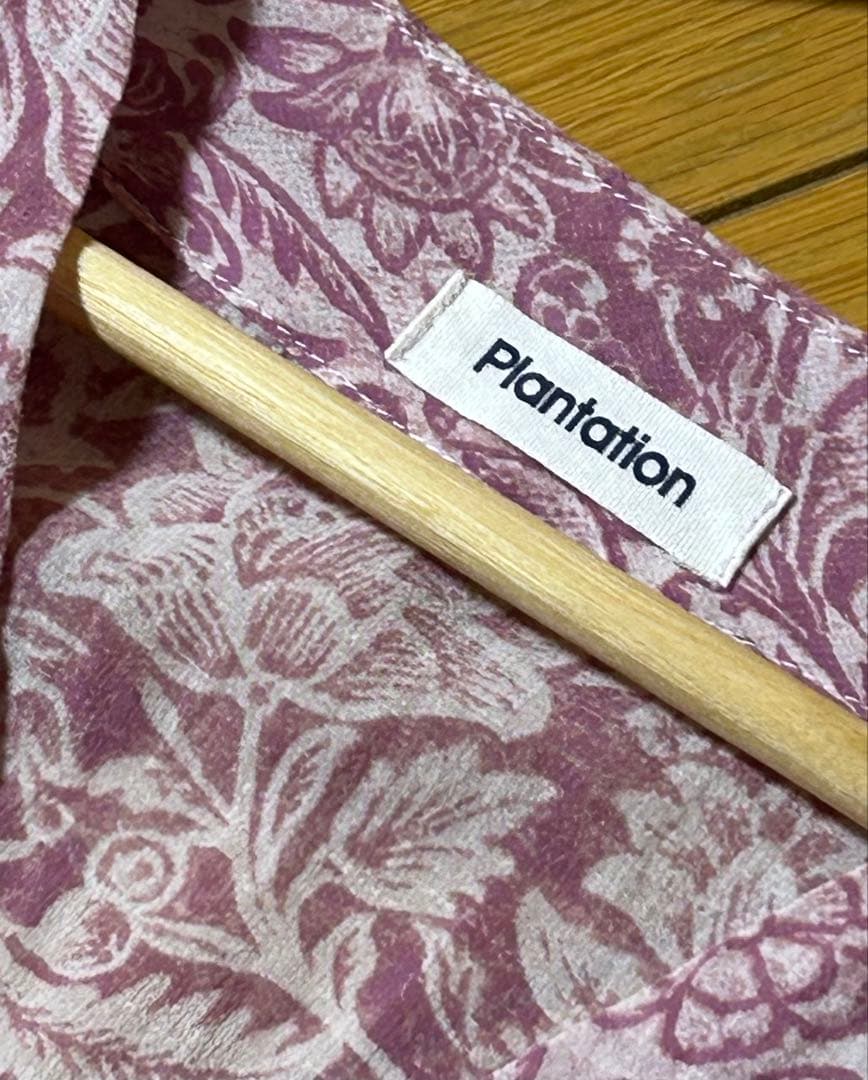 Plantation コットン リネン ボタニカル柄ワンピース