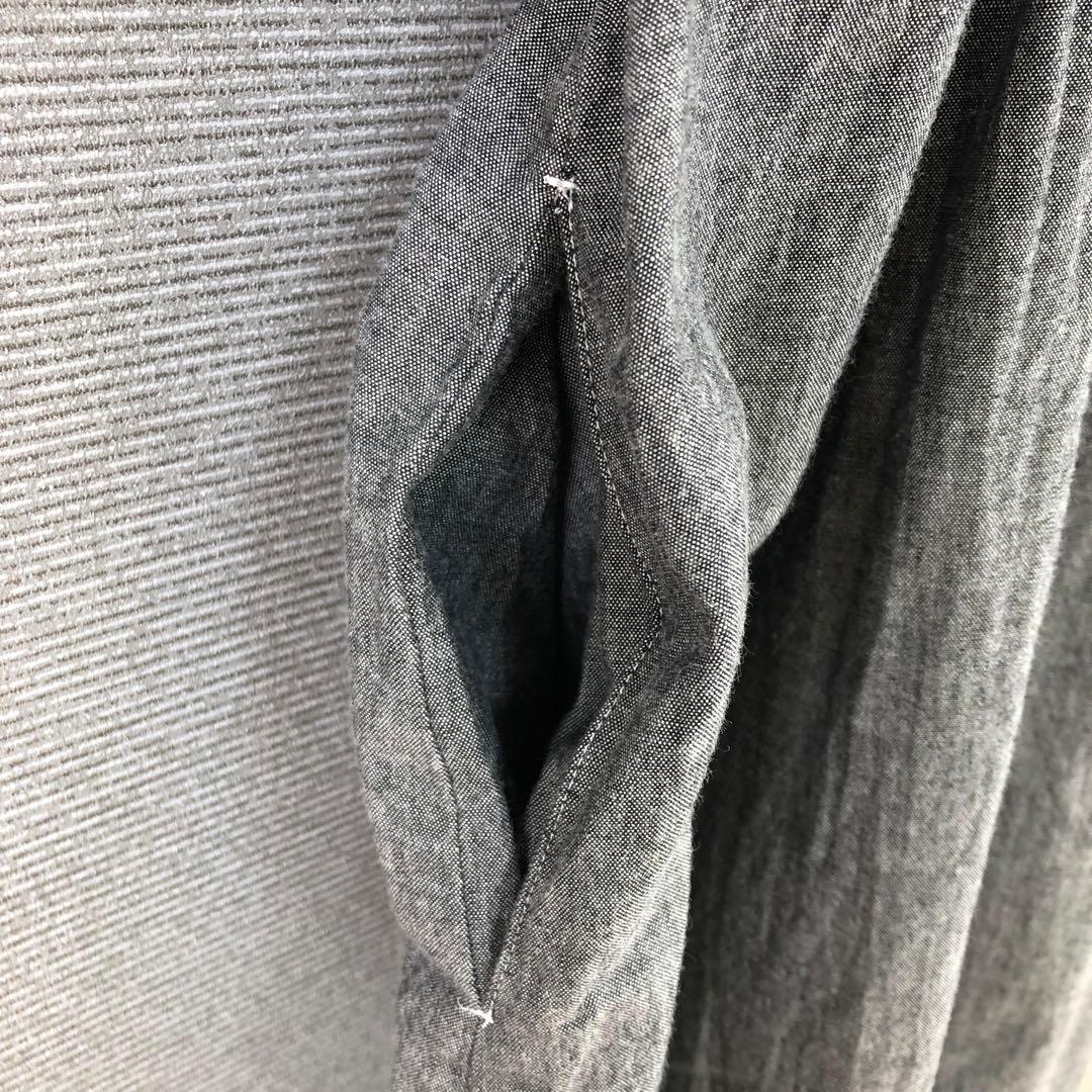 美品 PINK HOUSE ロゴ刺繍ダンガリーワンピース F グレー