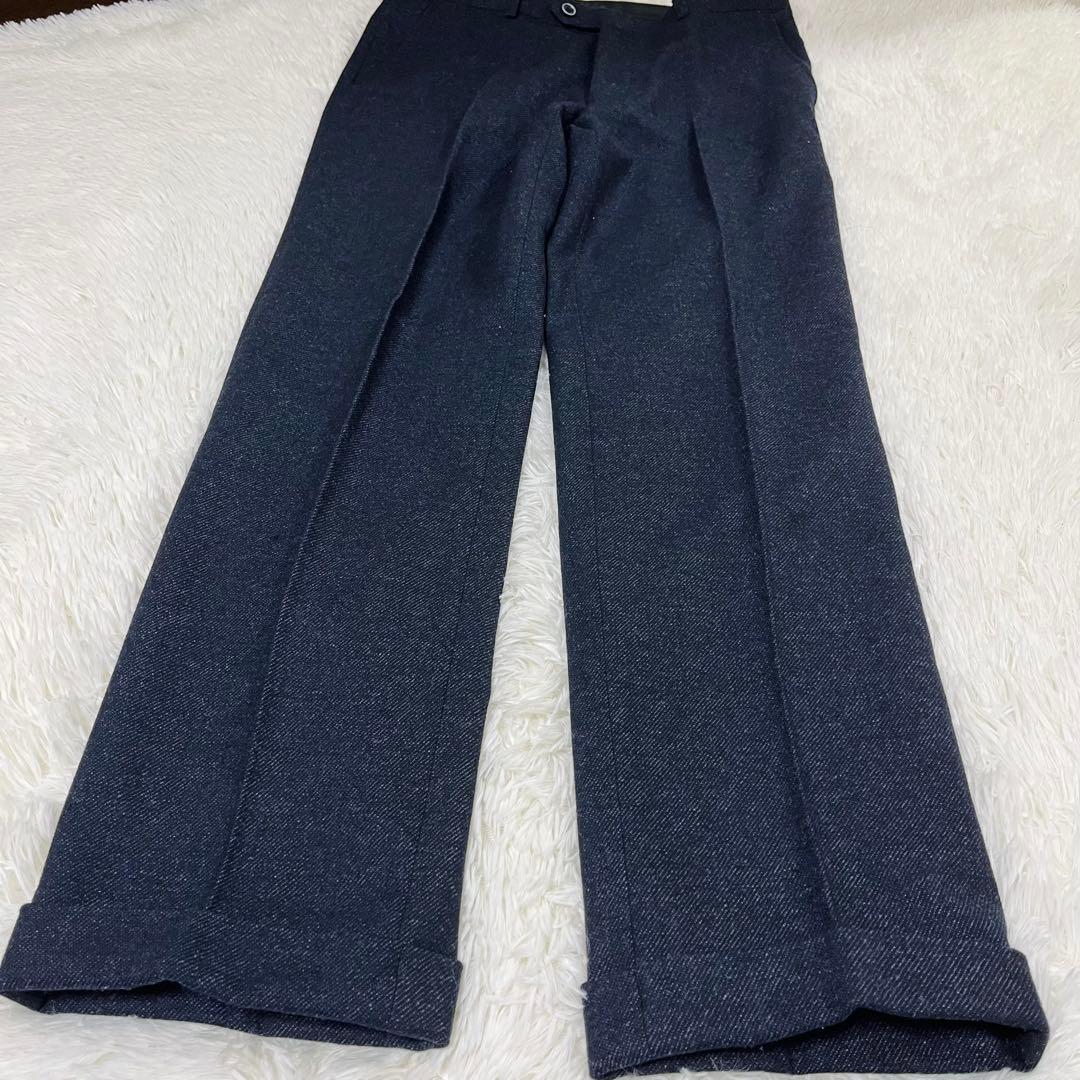 美品 オックスフォードクラシック 3ピース スーツ 紺 ウール混 96A7 XL