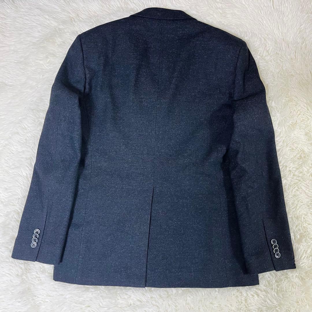 美品 オックスフォードクラシック 3ピース スーツ 紺 ウール混 96A7 XL