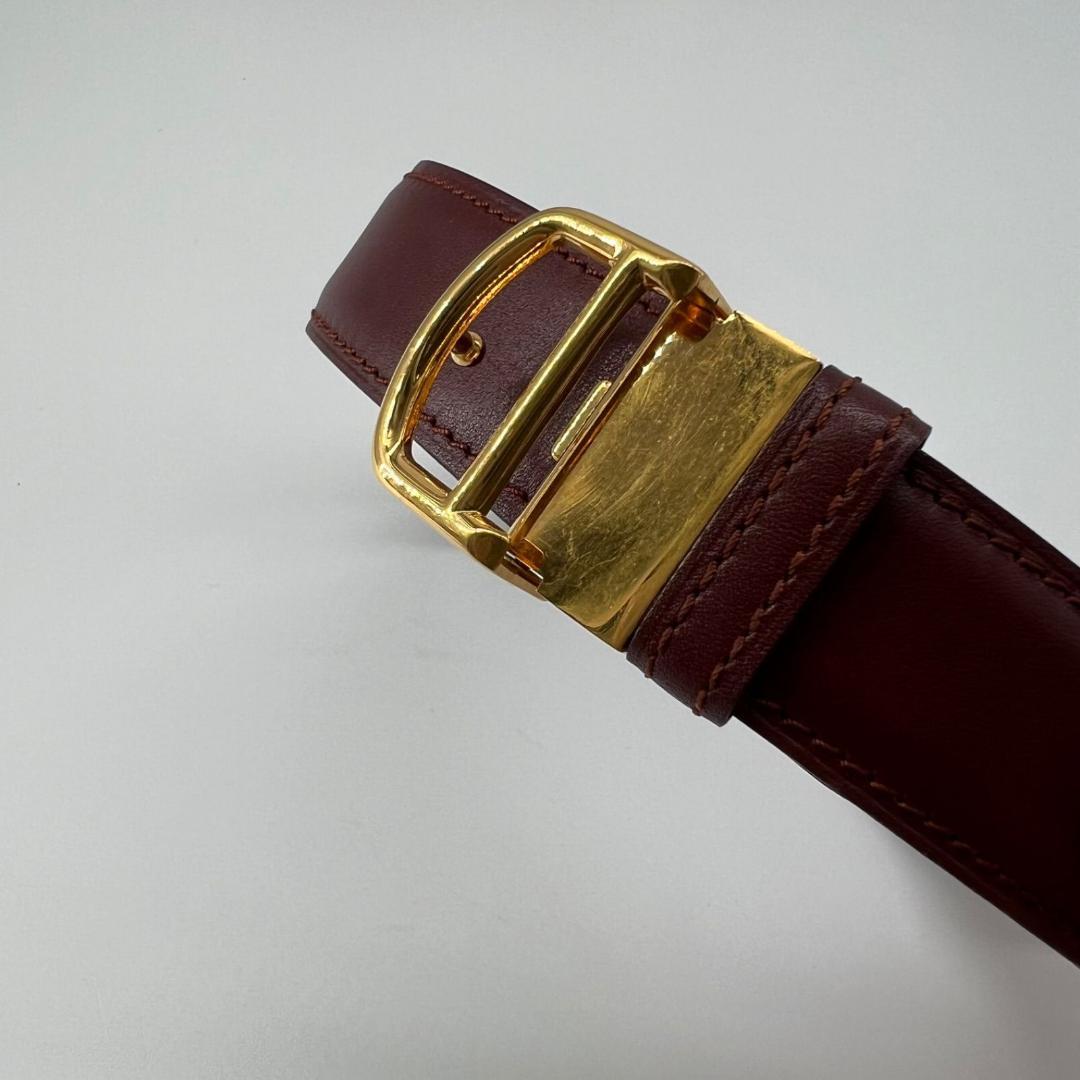 良品✨カルティエ ゴールド金具 レザー ベルト ボルドー 箱付き