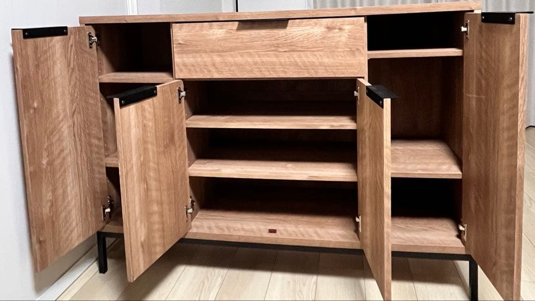 木製 スチール キャビネット 幅120cm アーガス セピアナチュラル