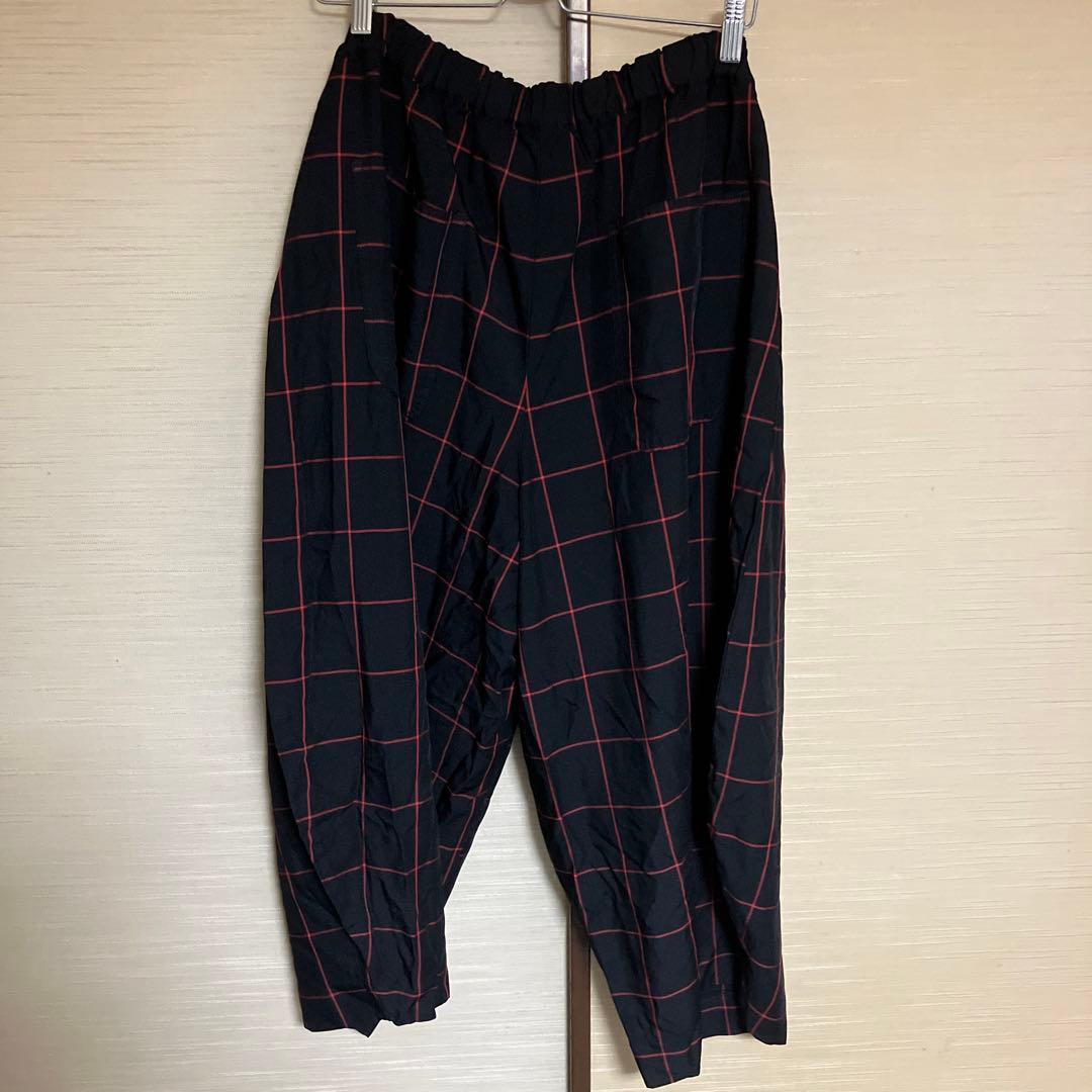 完売商品ブラックコムデギャルソン格子柄バルーンパンツ