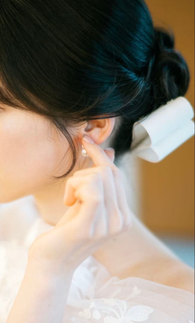 すぐに発送！18センチ✖️5センチ　オリジナル♡シルク100%のリボンボンネ