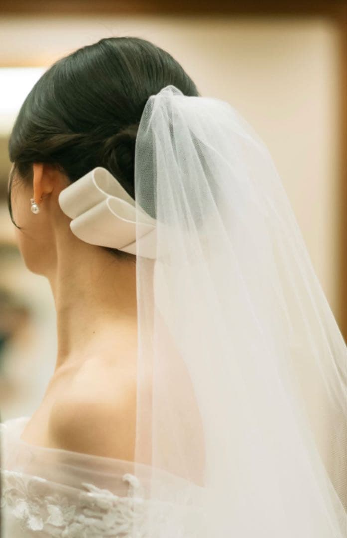 すぐに発送！18センチ✖️5センチ　オリジナル♡シルク100%のリボンボンネ