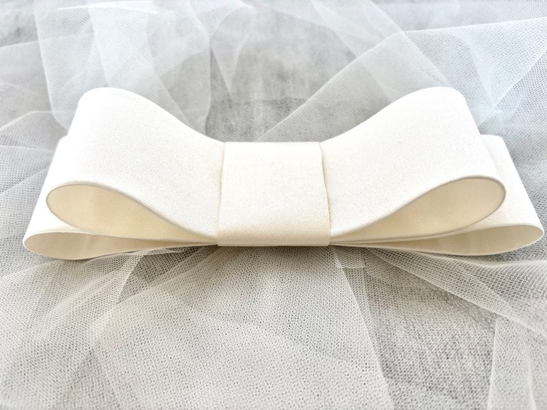 すぐに発送！18センチ✖️5センチ　オリジナル♡シルク100%のリボンボンネ