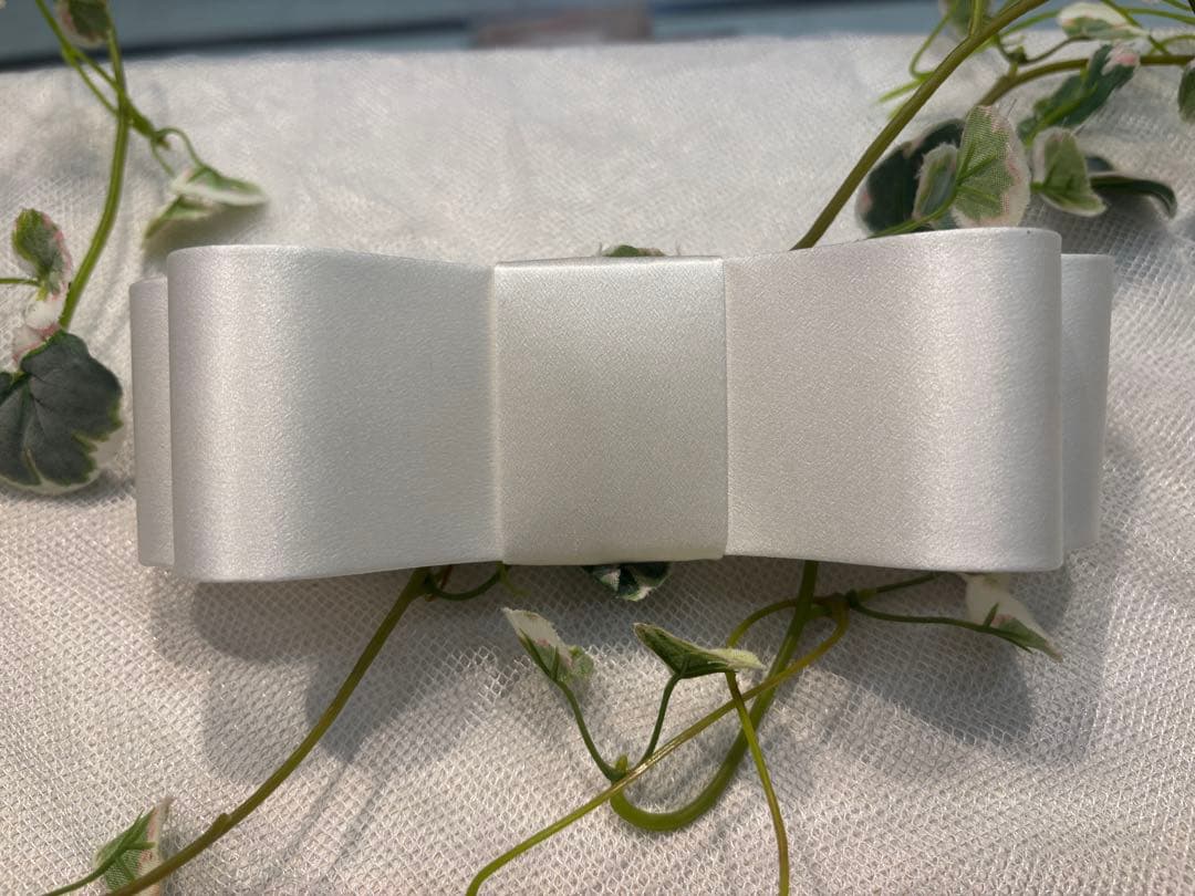 すぐに発送！18センチ✖️5センチ　オリジナル♡シルク100%のリボンボンネ