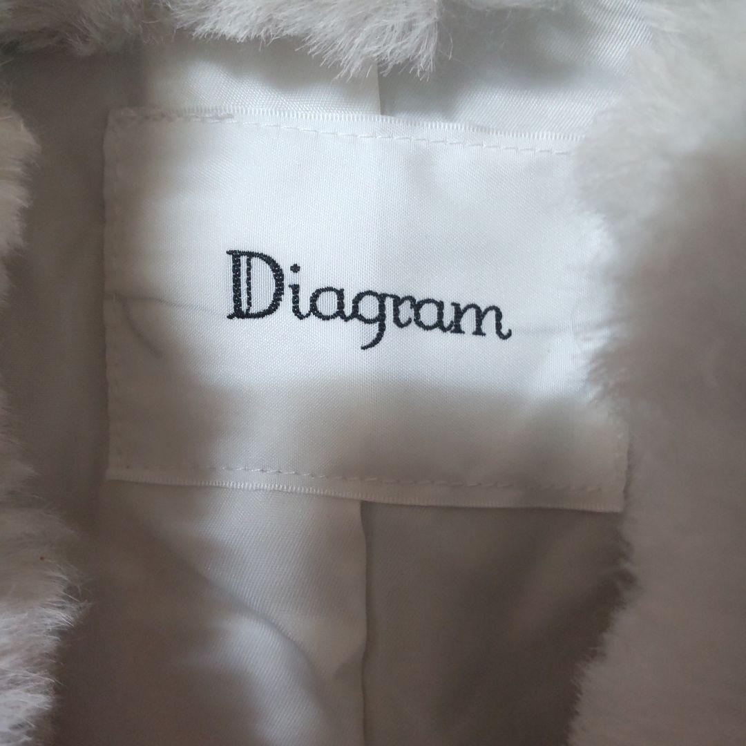 ダイナグラム、グレースコンタネンタルファーコートボア素材36サイズホワイト