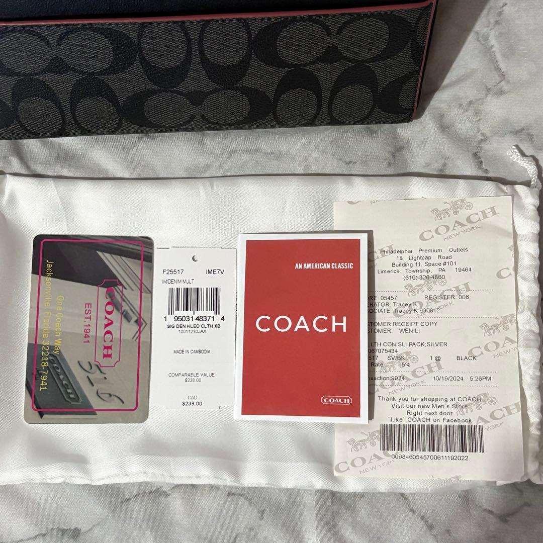 未使用品★COACH コーチ 長財布 F25517 ブラック シグネチャー
