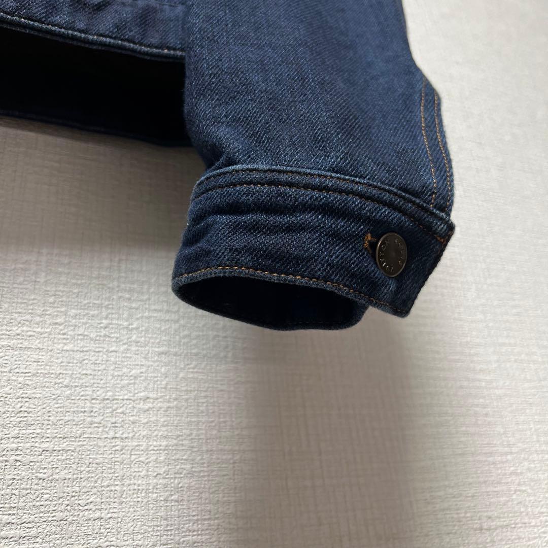 【濃紺／ロゴパッチ】ルイヴィトン デニムジャケット ブルゾン レザー装飾 44