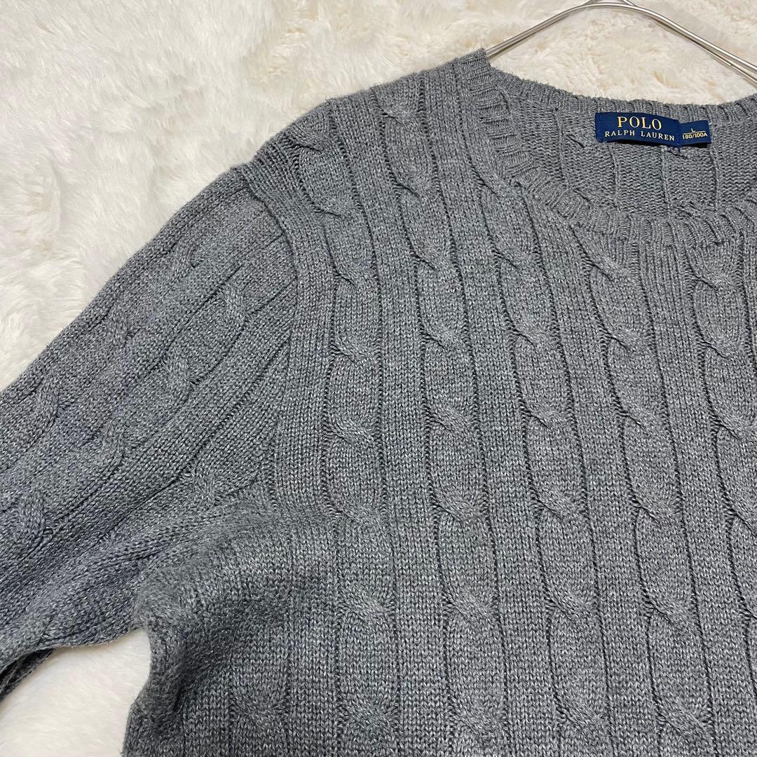 ポロラルフローレン　L ケーブルニット　コットン　ポニー　クルーネック　セーター