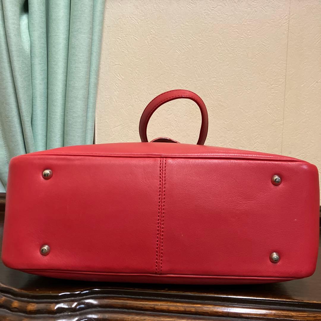 【超希少】バーバリー赤 レザー ハンドバッグ