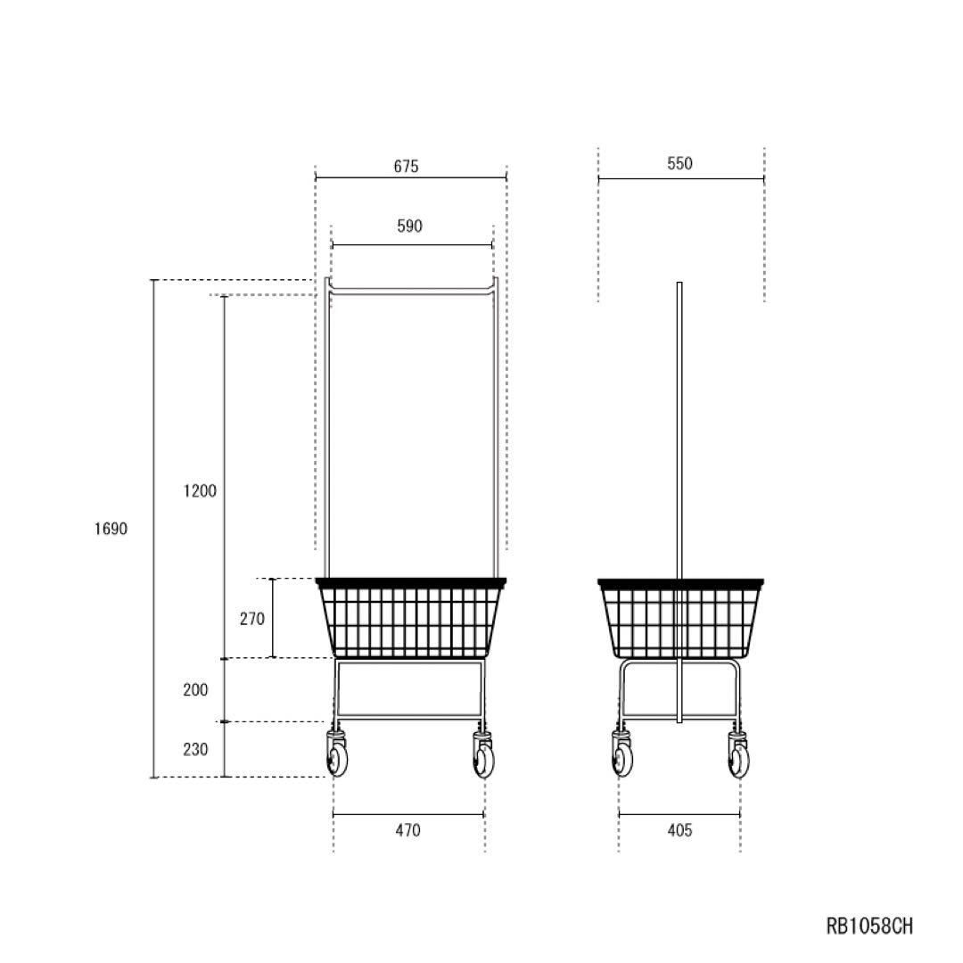 パシフィックファニチャー PFS ランドリーカート R＆B Wire　引取限定