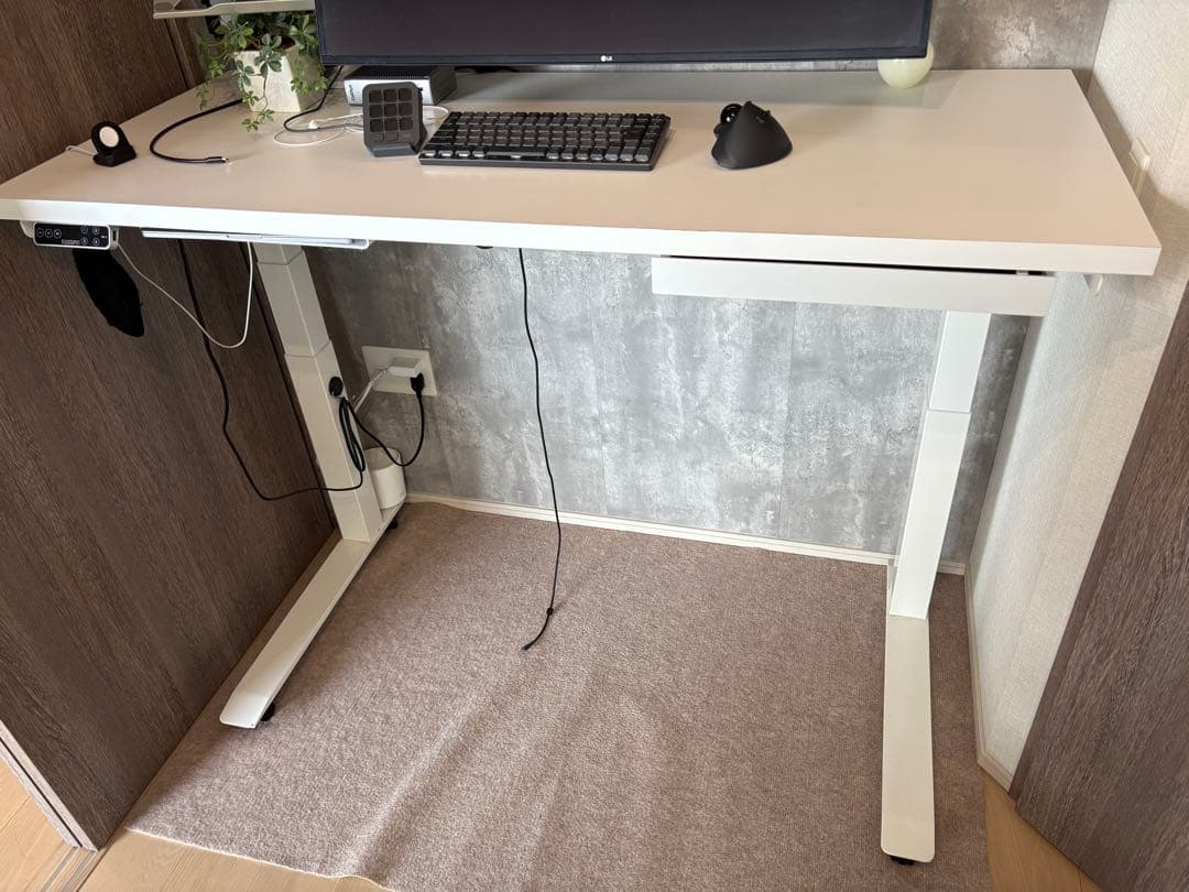 Flexispot E7 pro 昇降式ホワイトデスク 引き出し付き