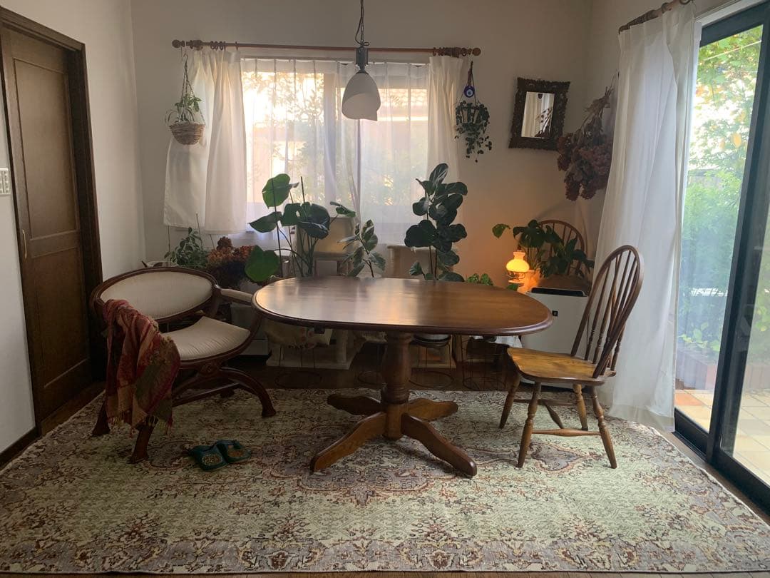 超超大判 3m 300×162 メダリオン　モスグリーン　トルコヴィンテージラグ