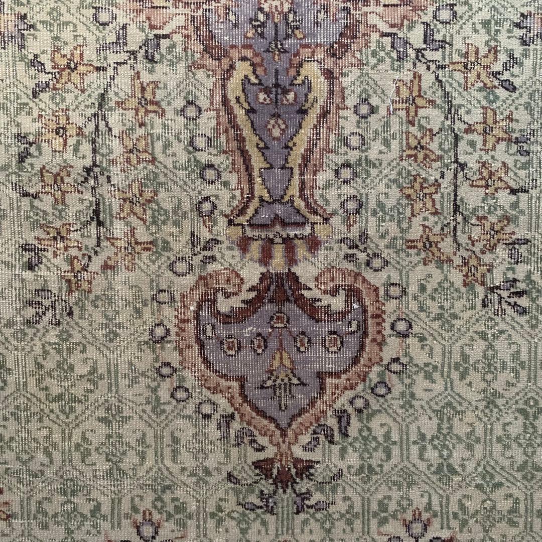 超超大判 3m 300×162 メダリオン　モスグリーン　トルコヴィンテージラグ