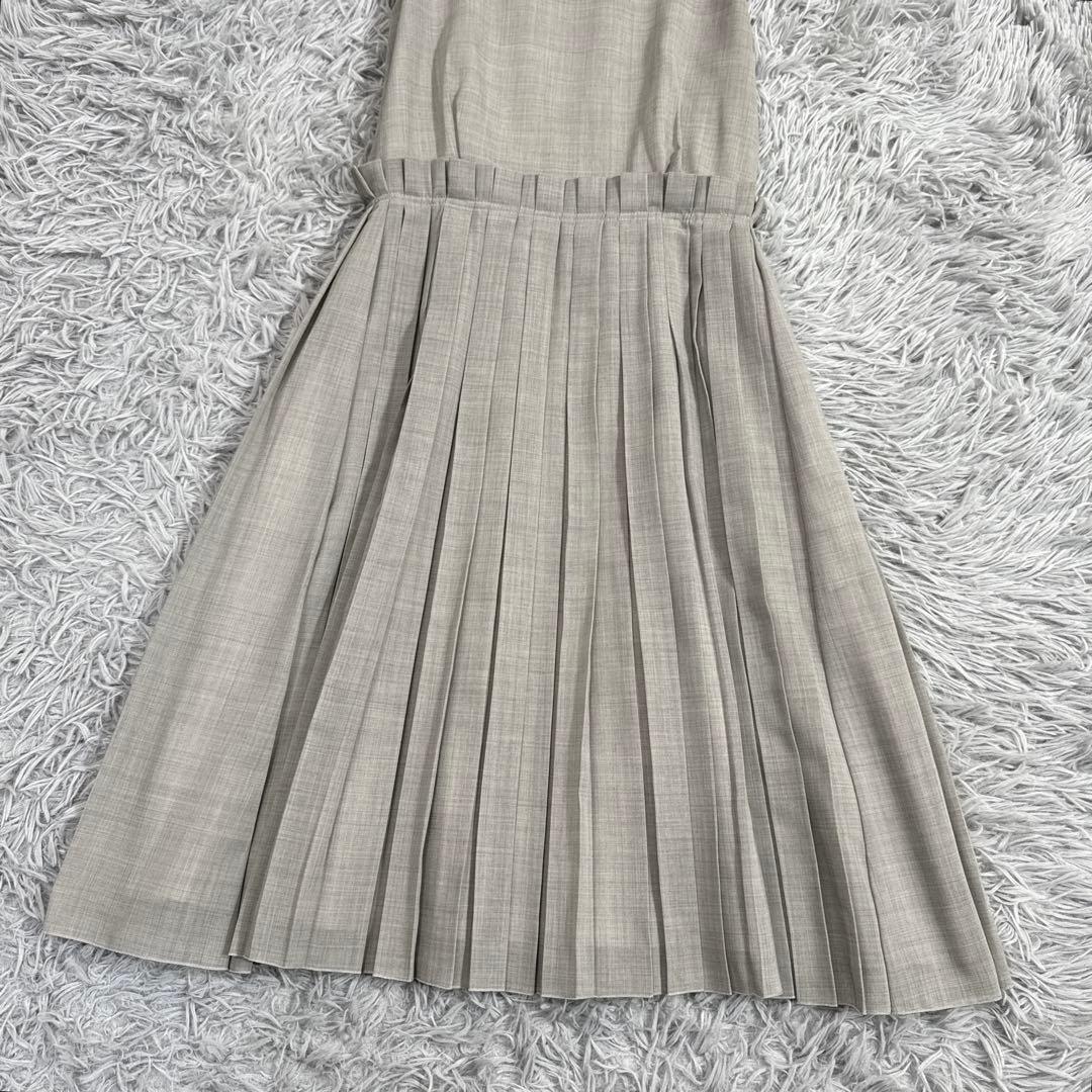 美品✨フォクシー デイジーリン プリーツワンピースドレス 洗える グレー 38