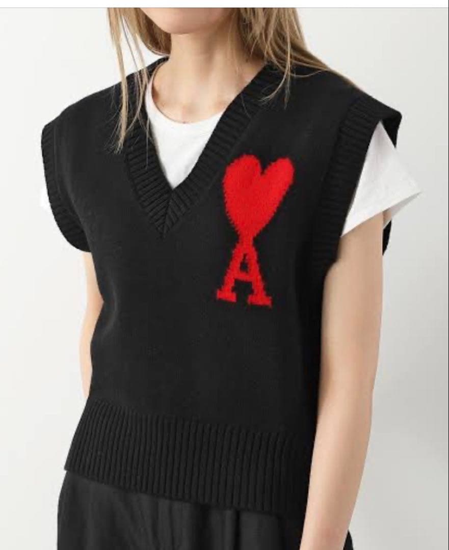 AMI Paris アミパリス DE COEUR ベストLサイズ