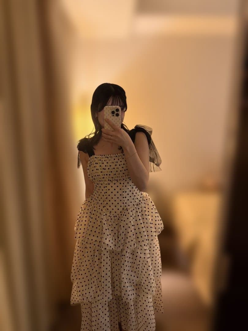 ワンピース ballerina ribonn tulle dot dress