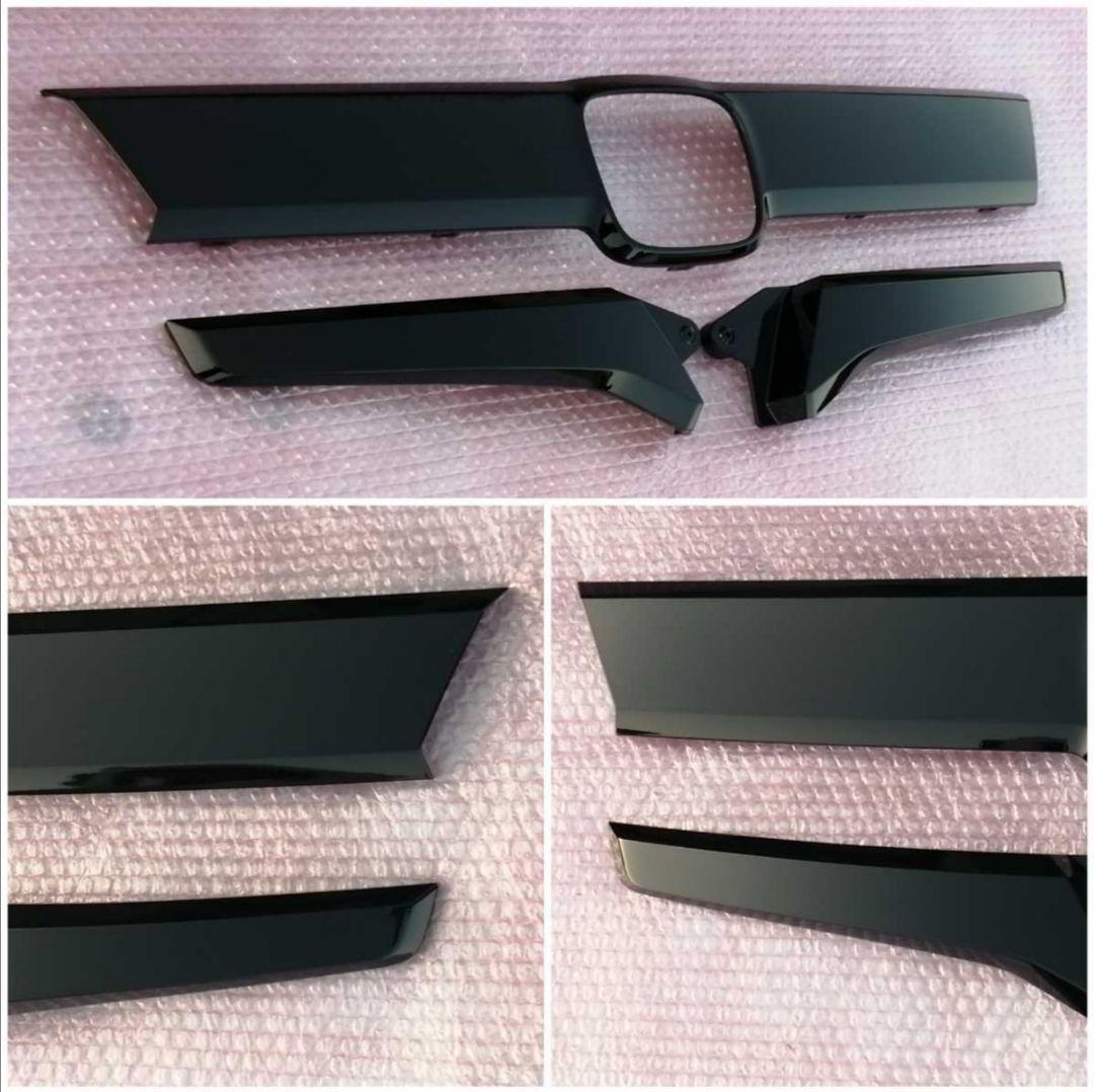 N-BOX JF3／JF4 カスタム 艶ありブラック グリル パネル 3Pセット