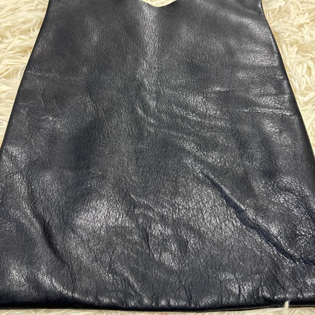 BAGGU レザー　ハンドバッグ　エコバッグ　黒　濃紺
