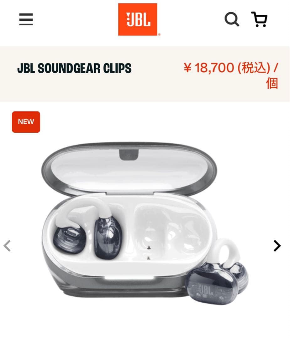 JBL SOUNDGEAR CLIPS ワイヤレスイヤホン 本体　充電ケースのみ